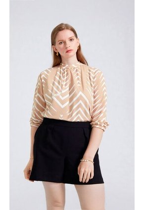 Camiseta Para Mujer. Manga 3/4 Beige Marca L&H