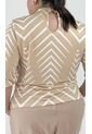Camiseta Para Mujer. Manga 3/4 Beige Marca L&H de L&H