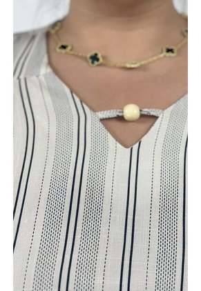 Blusa Para Mujer. Manga Corta Azul Marca L&H