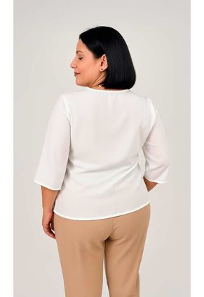 Blusa Para Mujer. Manga 3/4 Terracota Marca L&H