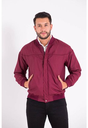 Chaqueta Impermeable Para Hombre Manga Larga Vino Marca L&H