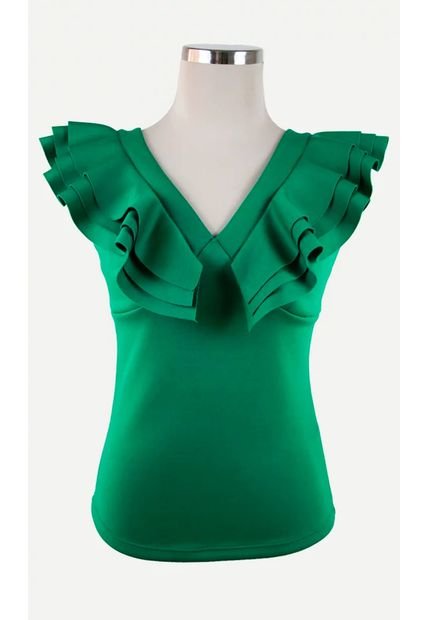 Camiseta Para Mujer Manga Sisa Verde Marca L&H