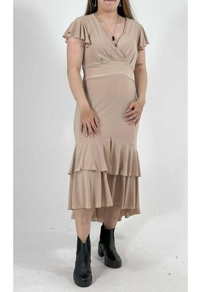 Vestido Para Mujer Beige Marca L&H