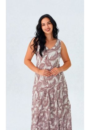 Vestido Para Mujer Manga Sisa Cafe Marca L&H Ref. 2J417066