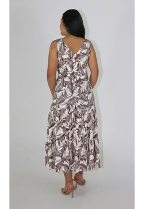 Vestido Para Mujer Manga Sisa Cafe Marca L&H Ref. 2J417066