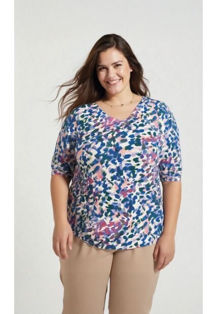 Camiseta Para Mujer. Manga Corta Azul Marca L&H