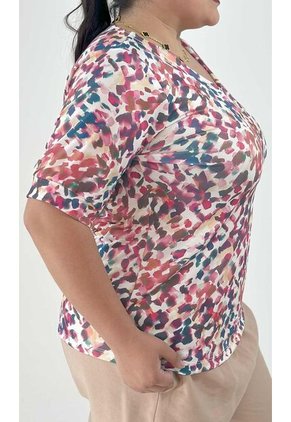 Camiseta Para Mujer. Manga Corta Fucsia Marca L&H