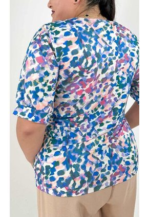 Camiseta Para Mujer. Manga Corta Azul Marca L&H