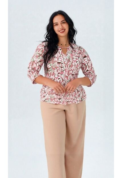 Camiseta Para Mujer. Manga 3/4 Rosado Marca L&H