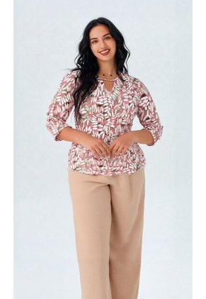 Camiseta Para Mujer. Manga 3/4 Rosado Marca L&H