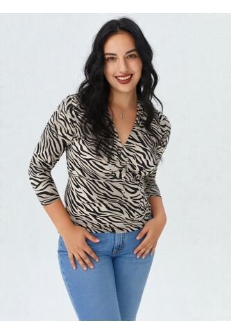 Camiseta Para Mujer Manga 3/4 Negro Marca L&H Ref. 3Za409003 L&H