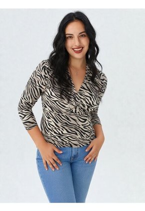 Camiseta Para Mujer Manga 3/4 Negro Marca L&H Ref. 3Za409003