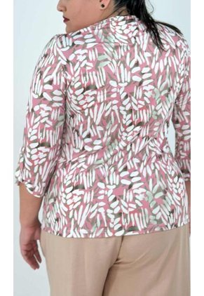 Camiseta Para Mujer. Manga 3/4 Rosado Marca L&H