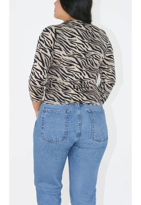 Camiseta Para Mujer Manga 3/4 Negro Marca L&H Ref. 3Za409003