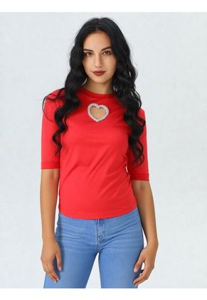 Camiseta Para Mujer Manga 3/4 Rojo Marca L&H Ref. 4R409218
