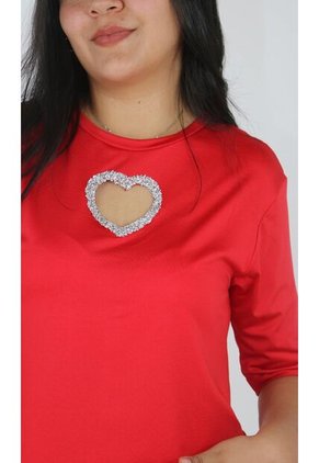 Camiseta Para Mujer Manga 3/4 Rojo Marca L&H Ref. 4R409218
