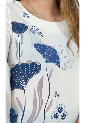 Blusa Para Mujer Manga 3/4 Azul Marca L&H