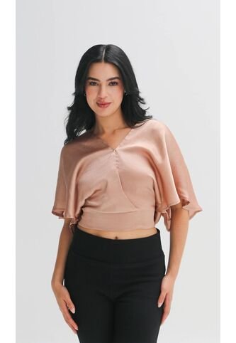 Blusa Para Mujer Manga Corta Beige Marca L&H Ref. 4R412128 L&H