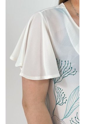 Blusa Para Mujer Manga Corta Azul Turquesa Marca L&H