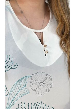 Blusa Para Mujer Manga Corta Azul Turquesa Marca L&H