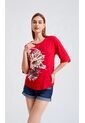 Camiseta Para Mujer Manga 3/4 Rojo Marca L&H de L&H