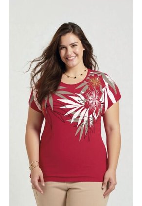 Camiseta Para Mujer. Manga Corta Rojo Marca L&H