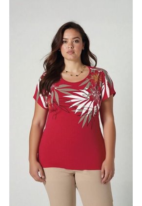Camiseta Para Mujer. Manga Corta Rojo Marca L&H