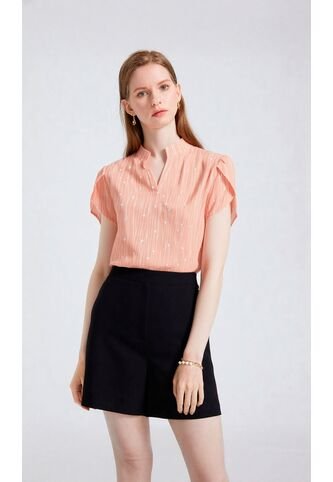 Blusa Para Mujer Manga Corta Beige Marca L&H L&H