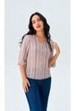 Blusa Para Mujer Manga 3/4 Lila Marca L&H de L&H