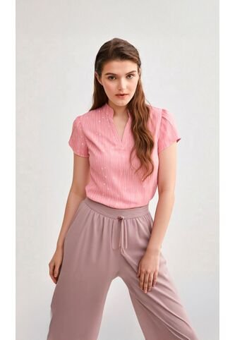 Blusa Para Mujer Manga Corta Rosado Marca L&H L&H