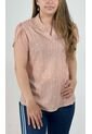 Blusa Para Mujer Manga Corta Beige Marca L&H de L&H