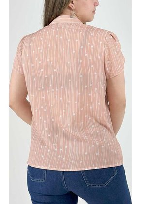 Blusa Para Mujer Manga Corta Beige Marca L&H