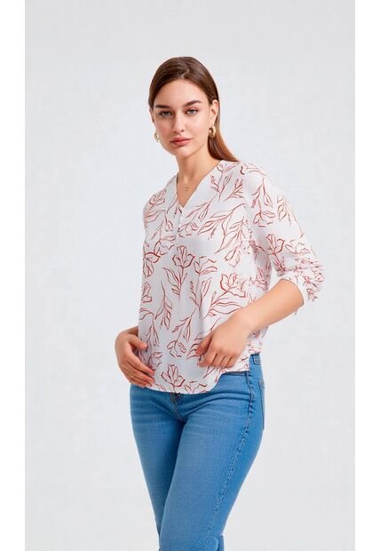 Blusa Para Mujer Manga 3/4 Taupe Marca L&H Ref. 5P412249
