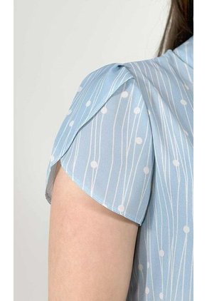 Blusa Para Mujer Manga Corta Azul Marca L&H