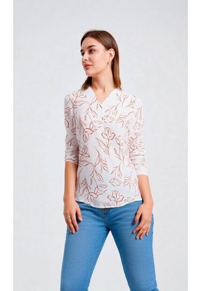 Blusa Para Mujer Manga 3/4 Taupe Marca L&H Ref. 5P412249