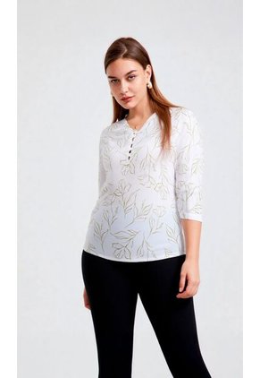 Blusa Para Mujer Manga 3/4 Verde Marca L&H Ref. 5P412249