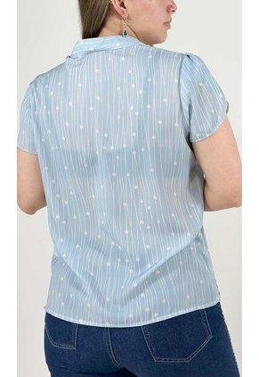 Blusa Para Mujer Manga Corta Azul Marca L&H