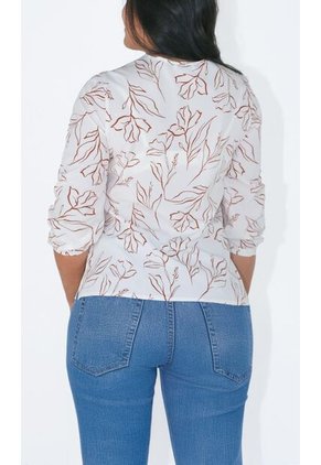 Blusa Para Mujer Manga 3/4 Taupe Marca L&H Ref. 5P412249