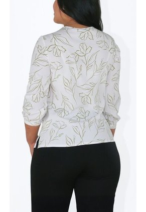 Blusa Para Mujer Manga 3/4 Verde Marca L&H Ref. 5P412249