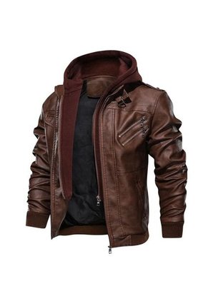 Chaqueta De Cuero Café KINGO L