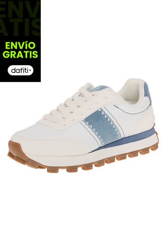 Zapatos Casuales Tipo Sneakers Para Mujer Blanco La Gear 210875 LA GEAR