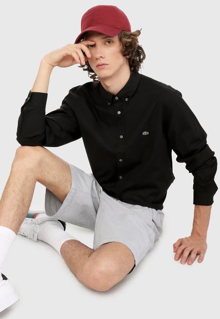 Camisa Negro Lacoste