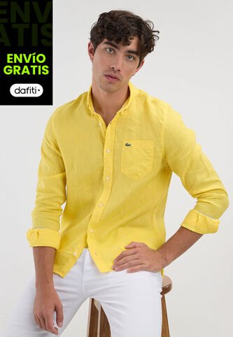 Camisa LACOSTE Linen Canvas Amarillo Lacoste