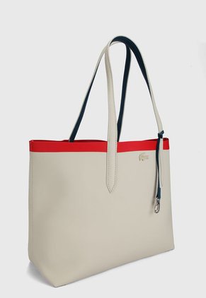 Bolso Doble Faz Beige-Rojo-Azul Lacoste Tote Bag