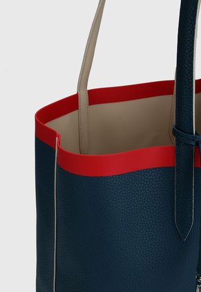 Bolso Doble Faz Beige-Rojo-Azul Lacoste Tote Bag