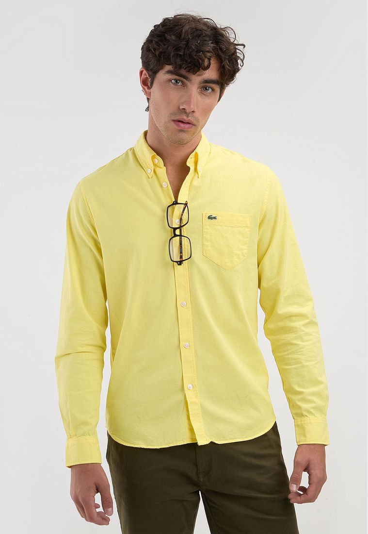 Camisa lacoste amarilla sale