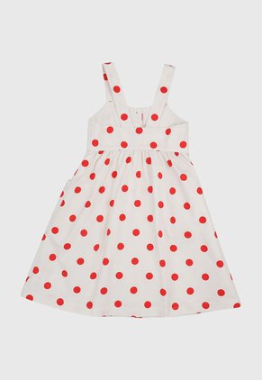 Vestido Blanco-Rojo Lacoste Kids