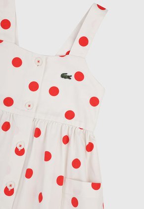 Vestido Blanco-Rojo Lacoste Kids