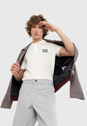 Polo Blanco-Verde Lacoste