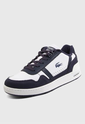 Tenis Lifestyle Blanco-Azul Navy Lacoste T-Clip